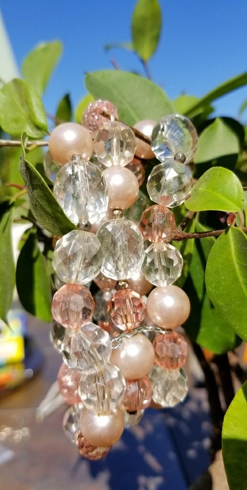 Bead and faux pearl bracelet.